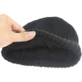Miniatyrbillede 4 af 5: Vinterhatte til mænd Uldstrikkede Slouchy Beanie-hatte Varme Baggy Skull Cap Black