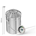 Miniatyrbillede 4 af 5: Komposttermometer - Rustfrit ståltermometer til kompostering i hjemmet og haven - 54 mm diameter C & F urskive, 500 mm temperatursonde Cisea kompost