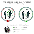 Miniatyrbild 5 av 5: Kreditkortshållare RFID-blockerande - Läder Mini Kreditkortsfodral med dragkedja för kvinnor män (Rosa)