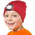 Miniatyrbilde 1 av 5: Led-belyst Beanie-lue for Barn. Oppladbar 4 Led Hodelykt Lue. Strikket Vinter