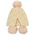 Pikkukuva 3 / 5: Naisten neulottu pipo, talvinen lämmin pipo pom pom -tupsulla, tuulenpitävällä korvaläpällä (beige)