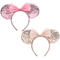 Sequin Museører Pandebånd, Glitter Hårbånd Til Disney Temaparker, Fester (2-pak)