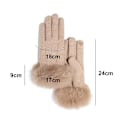 Miniatyrbilde 2 av 5: Vinterhansker for kvinner, berøringsskjerm kasjmir snøhansker vintervarme sykkelhansker termiske hansker for kvinner Camel