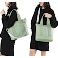 Miniatyrbild 6 av 6: Multifunktionell Tote Bag med dragkedja, handgjord canvasväska med fack, multifunktionell axelväska för kvinnor, damer, universitet, skola, arbete, resor Green - Medium