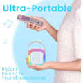Miniatyrbilde 4 av 6: Karaoke-maskin for barn og voksne, bærbar Bluetooth-høyttaler med trådløs mikrofon, gaver til bursdagsfest hjemme Blue