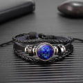 Miniatyrbilde 1 av 5: 12 Stjernetegn Konstellasjon Sjarmarm Luminous Armbånd Menn Kvinner Mote Flerlags Vev Lær Armbånd Armring Bursdagsgave Leo
