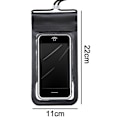 Miniatyrbillede 2 af 5: Udendørs gennemsigtig Velcro Pu mobiltelefon vandtæt taske tilpasset stor fingeraftryk touch screen svømning dykning strand vandtæt ærme sort
