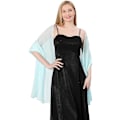 Miniatyrbillede 2 af 5: Gennemsigtige bløde chiffon tørklæder og omslag til kvinder af Ladies, lette brudekjoler til aftenfest, tørklæde til brud (lyseblå)