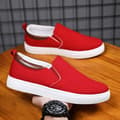 Herresko i store størrelser, lærredssko, herre, afslappede slip-on board sko, herretøj, sko, afslappede sko, rød 41 Red 41