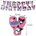 Pikkukuva 3 / 5: Mike My Melody Kuromi -teema Tyttöjen syntymäpäiväjuhlatarvikkeet Ilmapallot Banner Kakkukoristeet Setti