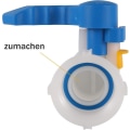 Miniatyrbillede 5 af 5: IBC-adapter 60 mm til 60 mm plastbeholderventil 1000 l, tanktilslutning 1000 liter til regnvandstank,