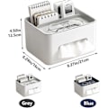 Miniatyrbillede 3 af 5: Rektangulært vævpapirboksdækning med opbevaringsserviet, grå