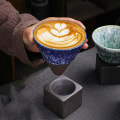 Miniatyrbilde 3 av 5: ZHOUBA 150ML Keramisk Trakt Kaffe Kopp med Base Håndlaget Latte Cappuccino Te Espresso Konisk Krus 150ML Blue