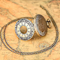Miniatyrbilde 5 av 5: Antikk lommeur i lommeur-stil med romertall Silver Waist Chain