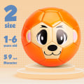 Miniatyrbillede 2 af 5: Børnefodbold til småbørn, fodbold i størrelse 2, lille bold til baby, haveboldgave til børn drenge piger 1 2 3 4 5 6 år gammel orange abe