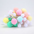 Miniatyrbillede 2 af 5: Batteridrevne LED-lysstreng, globe Pompoms bolde Juleindendørs (pink)