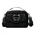 Miniatyrbillede 1 af 2: Pung Crossbody Taske Kawaii Tegnebog Kawaii Crossbody Taske Kawaii Corduroy Pung, Sort