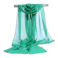 Miniatyrbild 1 av 5: Transparent Chiffonsjal | Sjal Dam Bröllopsklänning - Enfärgad Chiffonsilke Green 160x50cm