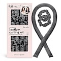 Miniatyrbild 1 av 3: Kitsch Satin Heatless Curling Set - Hårullers för värmefria lockar | Värmefria hårcurlers & varmrullar | Hårcurlers att sova i | Värmefria lockar Charcoal