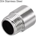 Miniatyrbilde 3 av 4: Dusjhodeforlengelsesarms rustfritt stål 1/2pt hann til 1/2pt hunn gjenge 30mm lengde støpt rørkobling kobling 2stk