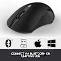 Miniatyrbillede 2 af 5: 2.4g trådløs mus, til Mac og Windows-computere og bærbare computere, sort Hs