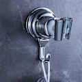 Miniatyrbild 2 av 5: Sugkopp Duschhuvudhållare, Borrfri Justerbar Handhållen Duschhuvud Väggfäste Hängare Medkrok För Badrum Toalett Bidet Sprayer(1p