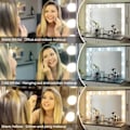 Miniatyrbillede 5 af 7: Makeup spejl med belysning 2-14 dæmpbare LED-lys, 3 farvetilstande (kun lys, intet spejl) - WELLNG 4 lights