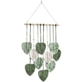 Miniatyrbild 1 av 7: Macrame Väggbonad Grön Blad Frans Tapet Boho Chic Väggdekor Handgjord Vävd Bomullsrep Tapet Estetisk Bohemian Väggkonst för Sovrum