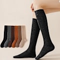 Pikkukuva 4 / 5: Luistelusukat, vaaleat, läpinäkymättömät polvisukat, luisteluun tarkoitetut nailonsukat (Calf socks) Black * Black