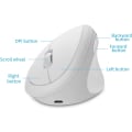 Miniatyrbillede 4 af 5: Ergonomisk Mus, Trådløs Mus Genopladelig Vertikal Mus med USB-modtager, 2,4 GHz Trådløs Mus, 6 Knapper, Justerbar DPI 800/1200/1600 White