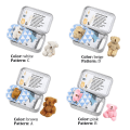 Miniatyrbillede 3 af 4: Mini plys bamse i en dåse lomme bamse til anti angst stress bekymring, lille plys bamse i en æske med kort og quilte til babyshower F brown