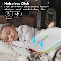 Miniatyrbillede 4 af 7: LED trådløs mus, slank genopladelig trådløs lydløs mus, 2.4G bærbar USB optisk trådløs computermus med USB-modtager til notesbog, pc, bærbar computer White