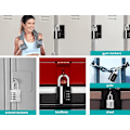Miniatyrbild 7 av 7: Kombinationshänglås för gym-skåp, [2023 ny version] 4-siffrig kod vattentät för staket, skjulgrind, verktygslåda (svart, 1-pack)