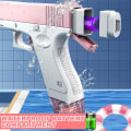 Miniatyrbild 3 av 5: 2-pack automatisk elektrisk vattenpistol med en knapp sommarfestleksaker - Blue and pink