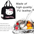 Miniatyrbillede 4 af 8: Cartoon Hello-Kitty Frokostboks Taske, Hello-Kitty Kawaii Frokostpose Sød Anime Isoleret Bærbar Frokostboks Frokostpose Mad Opbevaringspose til Skole