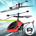 Miniatyrbillede 5 af 5: Fjernbetjent helikopter indbygget LED-lys, højdehold RC Gyro-fly, 3-kanals, 2,4 GHz flyvende dronelegetøj til børn Red