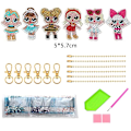 Miniatyrbillede 5 af 6: Girls Doll Diamond Keychain 6 stykker Doll Diamond Art nøgleringe 5D Mosaik Mal efter tal  Kunst Håndværk Nøgle Kæde Vedhæng til børn og voksne håndtaske