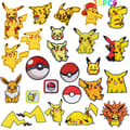 25 tecknade pikachu-lappar, broderade applikationer dekaler sömnad