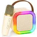 Pikkukuva 1 / 6: Karaoke-kone lapsille ja aikuisille, kannettava Bluetooth-kaiutin langattomalla mikrofonilla, lahjat syntymäpäiväkotijuhliin White