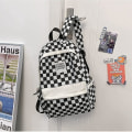 Miniatyrbild 4 av 5: Rutiga ryggsäck Gingham skolväskor Tillbaka till skolan Material för studenter (svart)