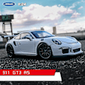 Miniatyrbillede 1 af 5: Welly 1:24 Porsche 911 Gt3 Rs Blå Bil Legetøjsbil Model Simulering Bil Dekoration Samling Gave Legetøj Die Casting Model Dreng Legetøj 911 GT3 RS