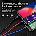 Miniatyrbild 8 av 11: Baseus 3-i-1 multiladdare, USB-C/Lightning/MicroUSB, 3,5A, 1,2m