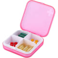 Miniatyrbilde 1 av 5: Pilleorganisator - Bærbar pilleboks Liten pilleboks for veske eller lomme Utmerket pilleorganisator (grønn, 4 rom)