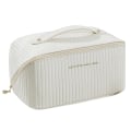 Miniatyrbillede 1 af 5: Pude kosmetikpung Stor-kapacitet Bærbar kosmetikpung Opbevaringspose, Fremstillet af PU white