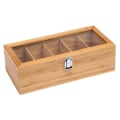 Miniatyrbilde 1 av 5: Multifunksjonell Bambus System Tepose Smykke Organizer Boks 5 Rom Teboks Organizer Sukker