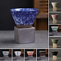 Miniatyrbilde 5 av 5: ZHOUBA 150ML Keramisk Trakt Kaffe Kopp med Base Håndlaget Latte Cappuccino Te Espresso Konisk Krus 150ML Pink