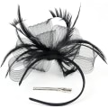 Miniatyrbild 2 av 4: Kvinnlig Fascinator Hatt Blomma Bröllop Fascinator Hårband Fjäder Flapper Brud Hårprydnad Huvudbonader Pillbox Hatt Bowler Mini Topphatt