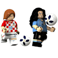 Miniatyrbillede 4 af 5: 8 stk. / sæt Super Star Minifigurer Legetøj Fodboldspiller Byggeklodser
