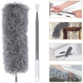 Miniatyrbilde 1 av 5: Støvtørker Teleskopisk Vaskbar, Støvvisker Mikrofiber Rustfritt Stål Teleskopstang Og Bøyelig Hjørnekost, 245 Cm Lang.