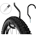 Miniatyrbillede 3 af 5: Heavy Duty Multifunktionel Utility Opbevaring Cykel Krog Plads Maksimer Wall Mount Cykel Hanger, 8-pak, Sort